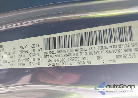 2018 Jeep Wrangler Jk Unlimited Freedom Edition 4X4 from USA, damaged, VIN 1C4HJWDG1JL852576